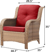 Rilyson Patio Furniture Chairs Outdoor Chair - 2 Piece Wicker Rattan Chairs Set with High Back and Deep Seating for - Photo 2