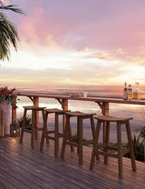 Weatherproof Bar Stools Set of 4, 28" Height Outdoor Bar Stools Holds up to 400 lbs, Saddle Seat - Photo 2