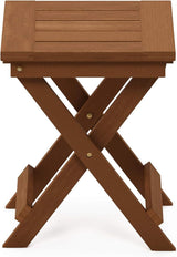 Furinno FG18556 Tioman Hardwood Patio Furniture Outdoor Folding Table Small, Natural - Photo 8