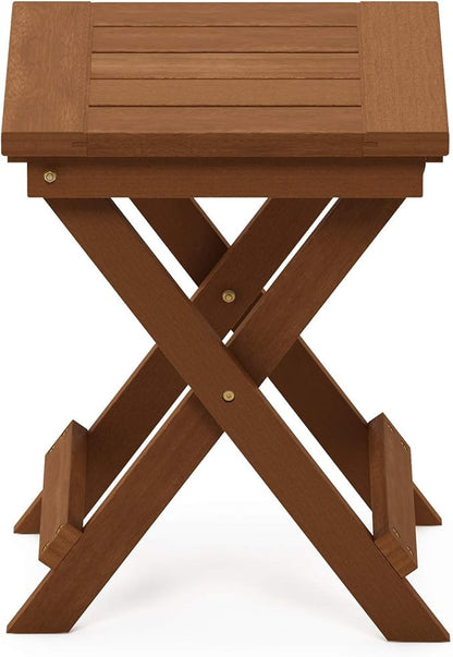 Furinno FG18556 Tioman Hardwood Patio Furniture Outdoor Folding Table Small, Natural