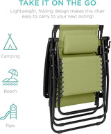 Best Choice Products Folding Zero Gravity Outdoor Recliner Patio Lounge Chair w/Adjustable Canopy Shade, Headrest - Photo 7