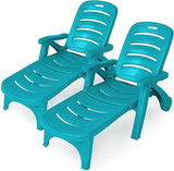Tangkula Outdoor Chaise Lounge Chair, Adjustable 5-Position Recliner Chair with Built-in Wheels - Photo 1