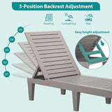 Chaise Lounge Chair Outdoor Set of 3 for Patio, Weather-Resistant Tanning Chair Recliner with Adjustable Backrest - Photo 6
