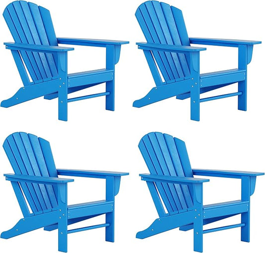 WestinTrends Dylan Outdoor Adirondack Chair (Set of 4), Pacific Blue
