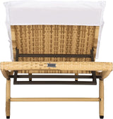 SAFAVIEH Outdoor Collection Colley Natural Wicker/White Cushion Adjustable Recliner Chaise Lounge Chair (PAT7722D) - Photo 5