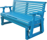 3-Seater Outdoor Glider Chair, 5FT Wood Porch Glider with High Roll Back, Cupholders and Deep Contoured for Porch - Photo 7