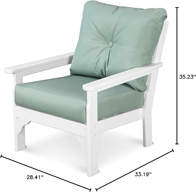 POLYWOOD® Vineyard Deep Seating Chair in White/Spa