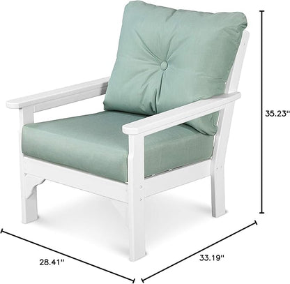 POLYWOOD® Vineyard Deep Seating Chair in White/Spa