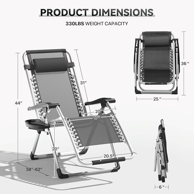 Zero Gravity Chair, Portable Outdoor Chair - Photo 3