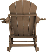 KINGYES Adirondack Rocking Chair with Retractable Ottoman and Cup Holders - Photo 9