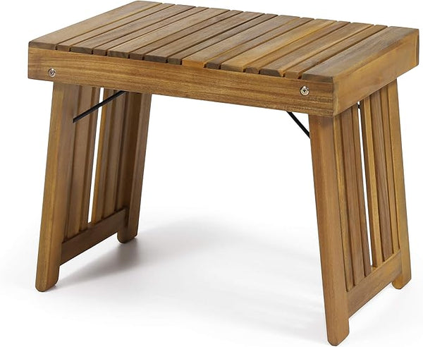 Christopher Knight Home Hilton Outdoor Acacia Wood Folding Side Table, Teak Finish - Photo 1