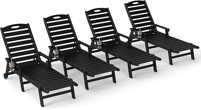 Domi Outdoor Chaise Lounge Chairs Set of 4 - Photo 9