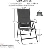 Kozyard 2-Pack Outdoor Patio Dining Chairs, Folding Reclining Patio Chairs with Breathable Textilene Fabric, Padded Seat - Photo 2