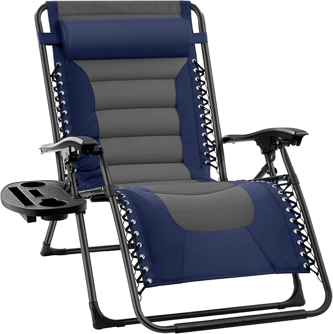 Best Choice Products Oversized Padded Zero Gravity Chair, Folding Outdoor Patio Recliner - Photo 1