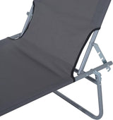 Outsunny Outdoor Lounge Chair, Adjustable Folding Chaise Lounge, Tanning Chair with Sun Shade for Beach, Camping, Hiking - Photo 9