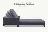 PURPLE LEAF Outdoor 2-Person Chaise Lounge with Cushions Patio Sun Chair Adjustable Backrest Reclining Chair for - Photo 8