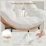 ONBRILL Outdoor Egg Chair, Indoor Lounge Chair for Patio, Bedroom, Living Room, Porch - Beige - Photo 4
