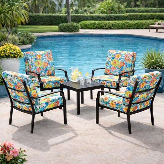 BrylaneHome Bh Outdoor Performance 2-Section Deep Seating Cushion - Poppy Blue - Photo 1