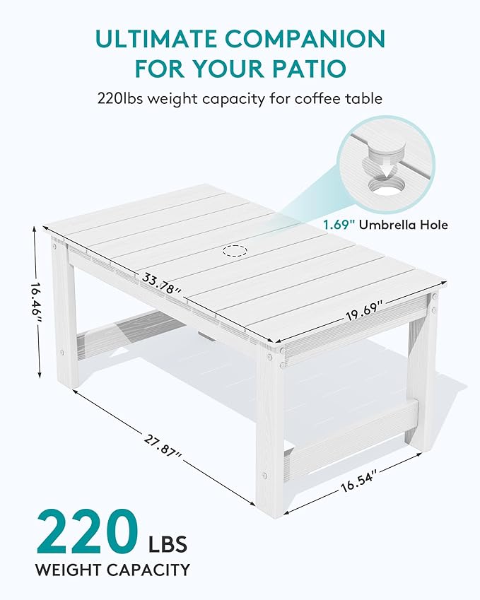 SERWALL 3 Pieces Patio Adirondack Bench Set - Photo 3