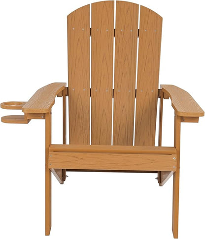 Outdoor Adirondack Chair, Weather-Resistant HIPS Patio Lounge Chair, 1Pcs Fixed Seating for Porch, Garden, Deck, Backyard