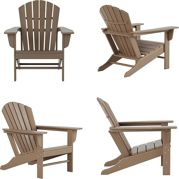 WestinTrends Dylan Outdoor Adirondack Chair (Set of 4), Weathered Wood