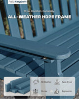 HDPE Garden Bench, All Weather 2-Person Outdoor Benches, Rust Free & Fade Resistant Patio Benches for Garden, Porch - Photo 6