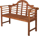 Eyely HNB103A Lucy 51.2" 3-Seat Arched 600-Lbs Support Acacia Wood Outdoor Garden Patio Bench for Garden, Lawn, Backyard - Photo 1