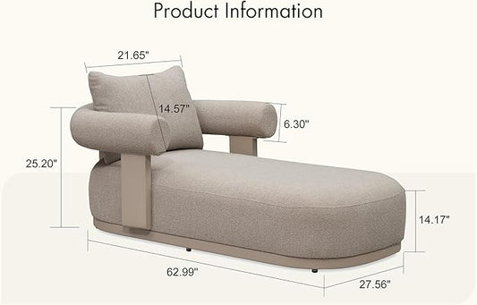PURPLE LEAF Outdoor Chaise Lounge Set of 4 Chair Modern Aluminum Lounger Daybed with Lumbar Pillow and Armrest for Patio Poolside Beach Sunbathing Deck, Champagne