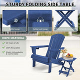 FUNBERRY Outdoor Folding Adirondack Side Table, Portable No Assembly Patio End Table HDPE All Weather - Photo 5