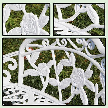 Aluminum Outdoor Bench Garden, Metal Bench, Patio Furniture Seat, 2 Seater Garden Seat for Porch, Entryway