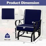 Tangkula Outdoor Patio Glider, Metal Framed Gliding Chair with Cushion - Photo 3