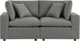 Modway Commix Outdoor Patio Overstuffed Loveseat in Charcoal - Photo 4
