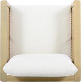 Merax Outdoor Acacia Wood Chair Set of 2 PE Wicker Club Chair Dining Chair with Waterproof Detachable Cushion - Photo 8