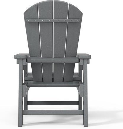 WestinTrends Malibu Kids Outdoor HDPE Adirondack Plastic Patio Chair, Gray