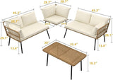 DWVO Patio Furniture Set, 4 Pieces Outdoor Patio Conversation Set - Photo 2
