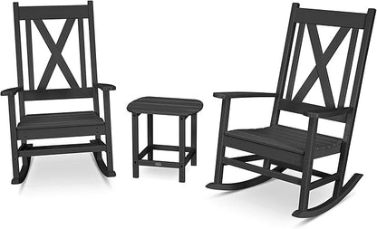 POLYWOOD® Braxton Rocking Chair Set, Black