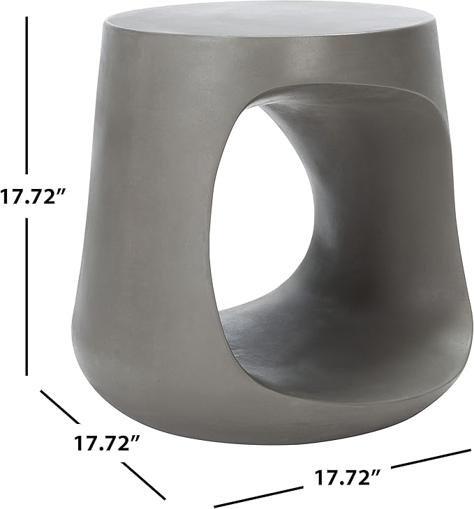 SAFAVIEH Outdoor Collection Vikki Modern Dark Grey Concrete Accent Table (Fully Assembled) VNN1040A - Photo 3