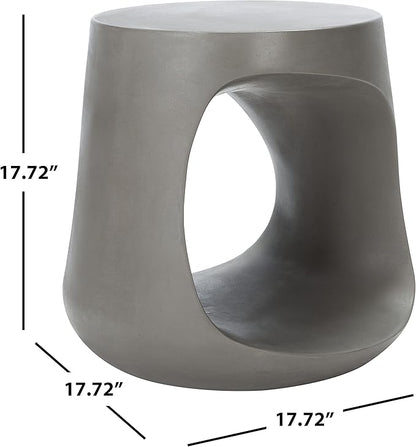 SAFAVIEH Outdoor Collection Vikki Modern Dark Grey Concrete Accent Table (Fully Assembled) VNN1040A