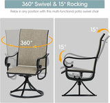 Patio Swivel Chairs Set of 6, Outdoor Dining Chairs with High Back - Photo 4