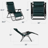 Best Choice Products Set of 2 Extra Wide Adjustable Steel Mesh Zero Gravity Lounge Chair Recliners w/Pillows and Cup - Photo 3