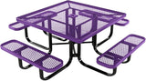 COATEDOUTDOORFURNITURE Heavy-Duty Portable Outdoor Kids Table with Umbrella Hole, Expanded Metal Kids Picnic Table - Photo 1
