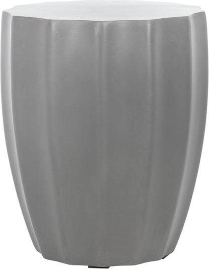 SAFAVIEH Outdoor Collection Jaslyn Modern Dark Grey Concrete Round Accent Table (Fully Assembled)