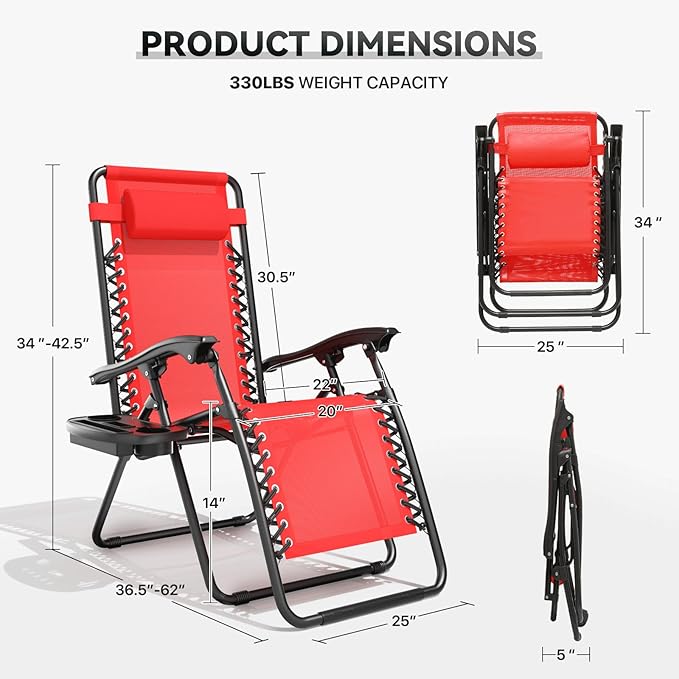 Zero Gravity Chair, Portable Outdoor Chair - Photo 3