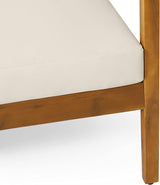 Brooklyn Outdoor 3 Seater Sofa with Cushions - Acacia Wood - Teak/Beige - Photo 8