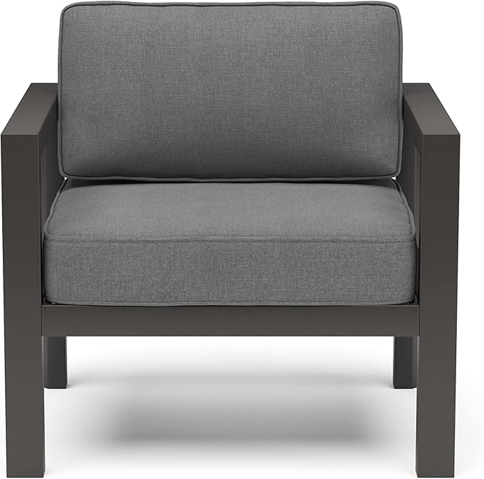 Homestyles Grayton Outdoor Aluminum Lounge Chair, Gray