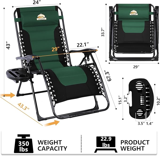 Oversized Padded Zero Gravity Lounge Chair - Photo 3
