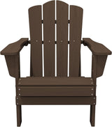 KINGYES Folding Adirondack Chair Set of 6, HDPE All-Weather Patio Chairs with Cup Holder - Photo 10