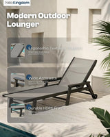 Patio Chaise Lounge Chair with Wheels & Cup Holder - Photo 7