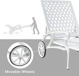Chaise Lounges Outdoor - Lounge Chairs for Outside Pool Tanning Chair Adjustable Patio Reclining Cast Aluminum for - Photo 5