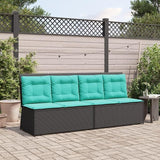 2-Person Reclining Patio Bench with Turquoise Cushions, Adjustable Backrest Outdoor Garden Sofa - Photo 4